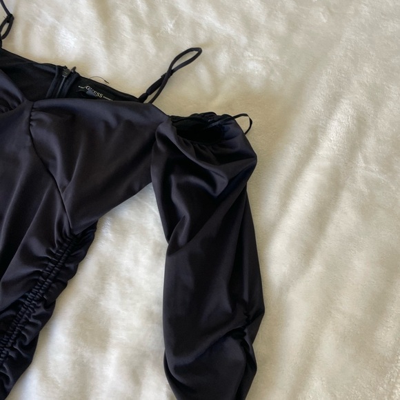 Guess Black off the shoulder ruched mini dress - Picture 8 of 11